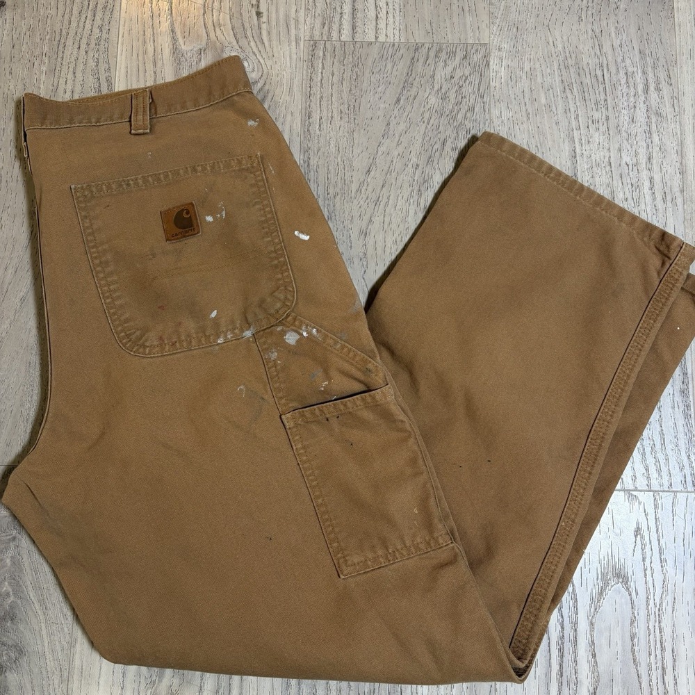 Carhartt 383-51 34x30 Lightweight Dungaree Fit‎ Canvas Duck Work  Distressed
